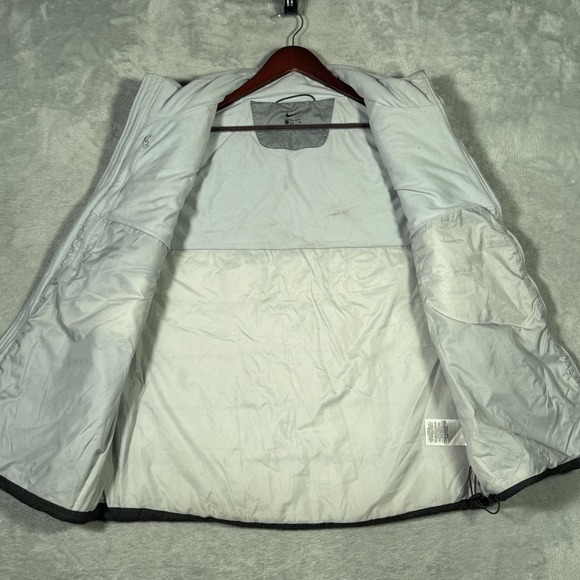 Nike Vest Mens XL Gray Puffer Sideline Hyperwarm Full Zip Running 865975-012 - Picture 3 of 11